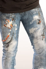 KD PREMIUN DIGITAL PRINT PANTS BLUE KD2236