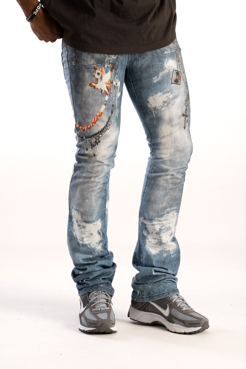 KD PREMIUN DIGITAL PRINT PANTS BLUE KD2236