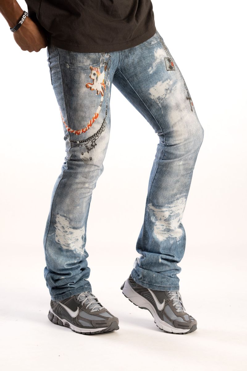 KD PREMIUN DIGITAL PRINT PANTS BLUE KD2236