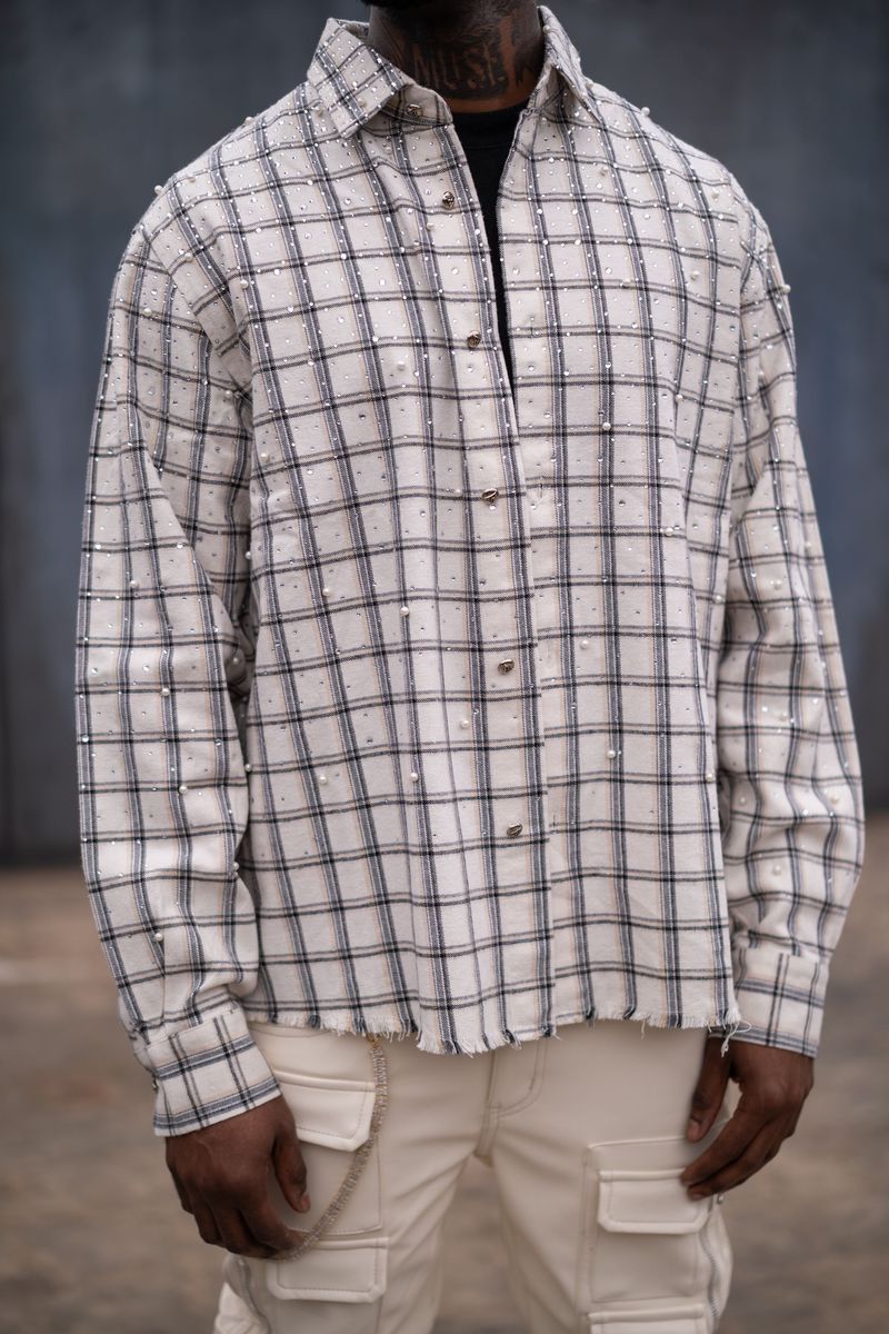 Diamond District Flannel with Rhinestones and Pearls (Diamond District Flannel)