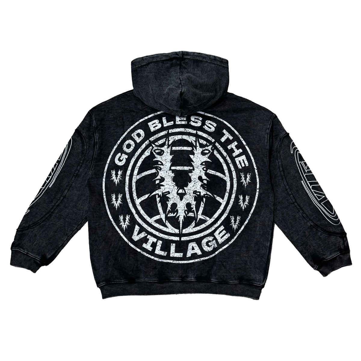 Village Chrome Panel Zip-Up Hoodie (Village-Chrome-Panel-Sweats-Black)