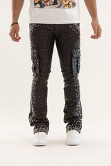 KINDRED PREMIDUM RHINESTONE & PEARL STACK DENIM GARGO  (KD2239 COATED BLACK)