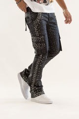 KINDRED PREMIDUM RHINESTONE & PEARL STACK DENIM GARGO  (KD2239 COATED BLACK)