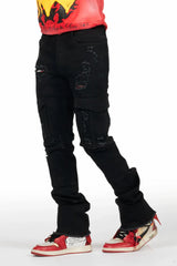 ROCKSTAR ORIGINAL  adalee black stacked flare jean BLACK