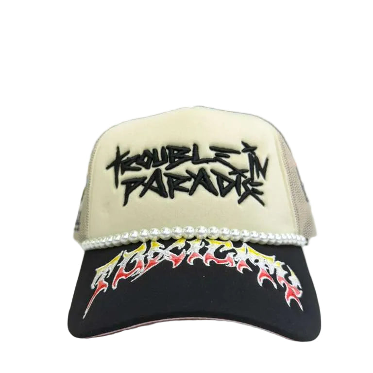 TOXICITY TROUBLE IN PARADISE TRUCKER TD-001-900-TROUBLE  Trucker Hat