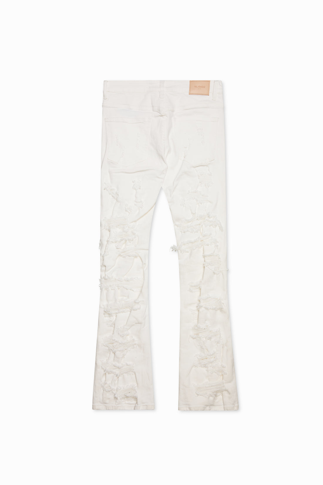 VALABASAS BREACH' STACKED FLARE DENIM WHITE VLBS21101623