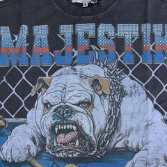 MAJESTIK T-SHERT  BLACK MEN’S GARMENT DYED DTG PRINT