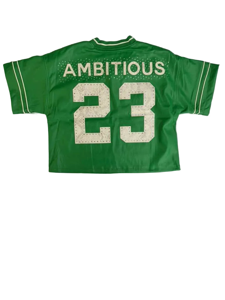 CROPPED PU S/S SHIRTS (KD249T GREEN)