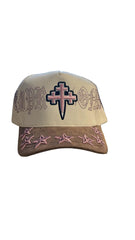 REYESF HAT SIEMPRE CON DIOS CREAM/PINK/BROWN V2