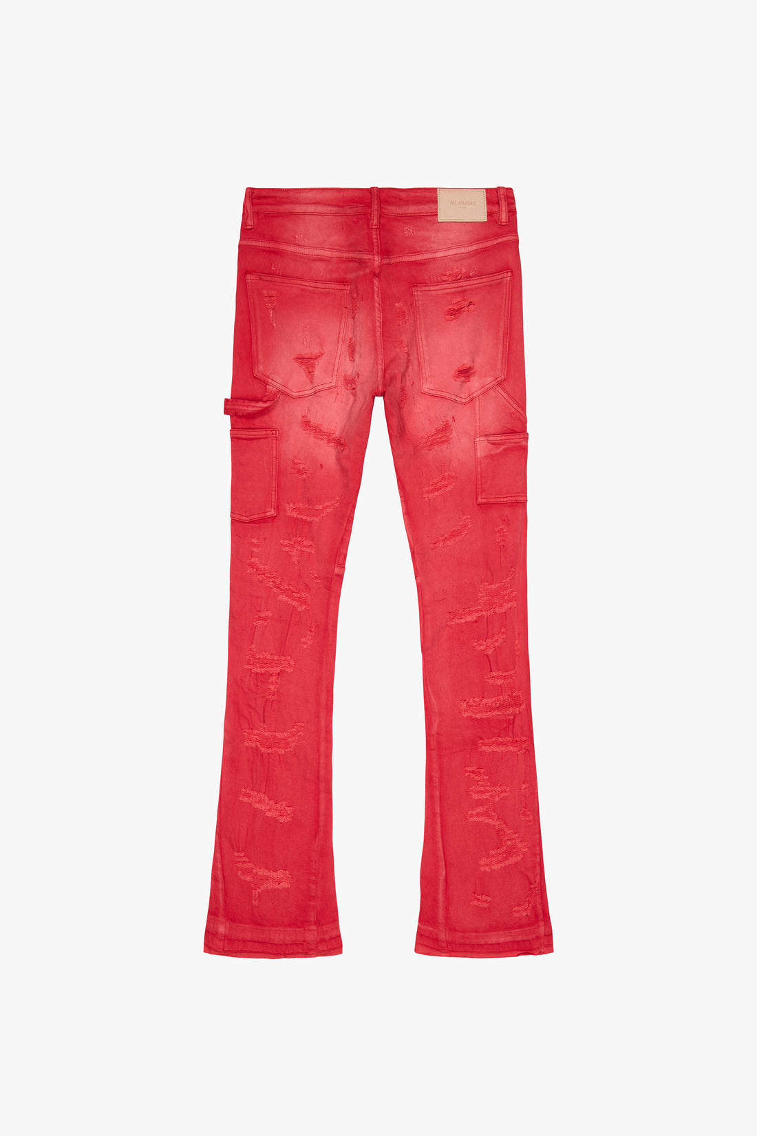 VALABASAS ZERO" LIGHT RED WASH STACKED FLARE DENIM VLBS3986 LT RED WASH