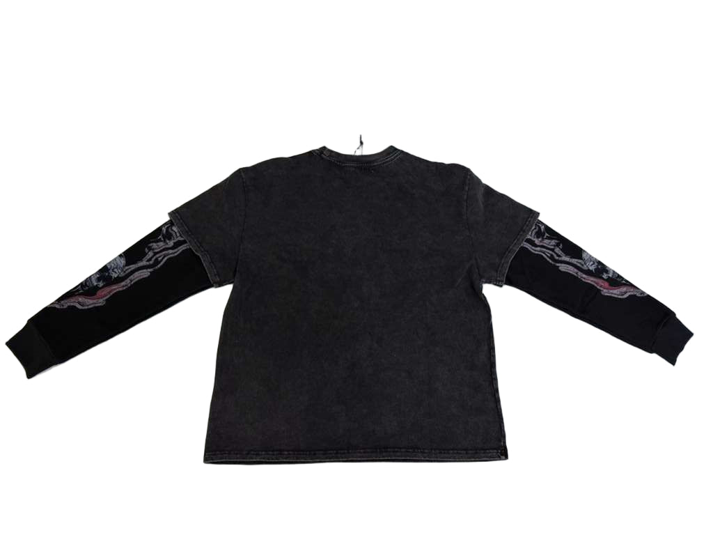 MAJESTIK MEN’S GARMENT DYED TWOFER(W/THERMAL) TW2576 BLACK