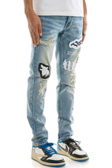 KDNK VARSITY PATCH JEANS KND4807