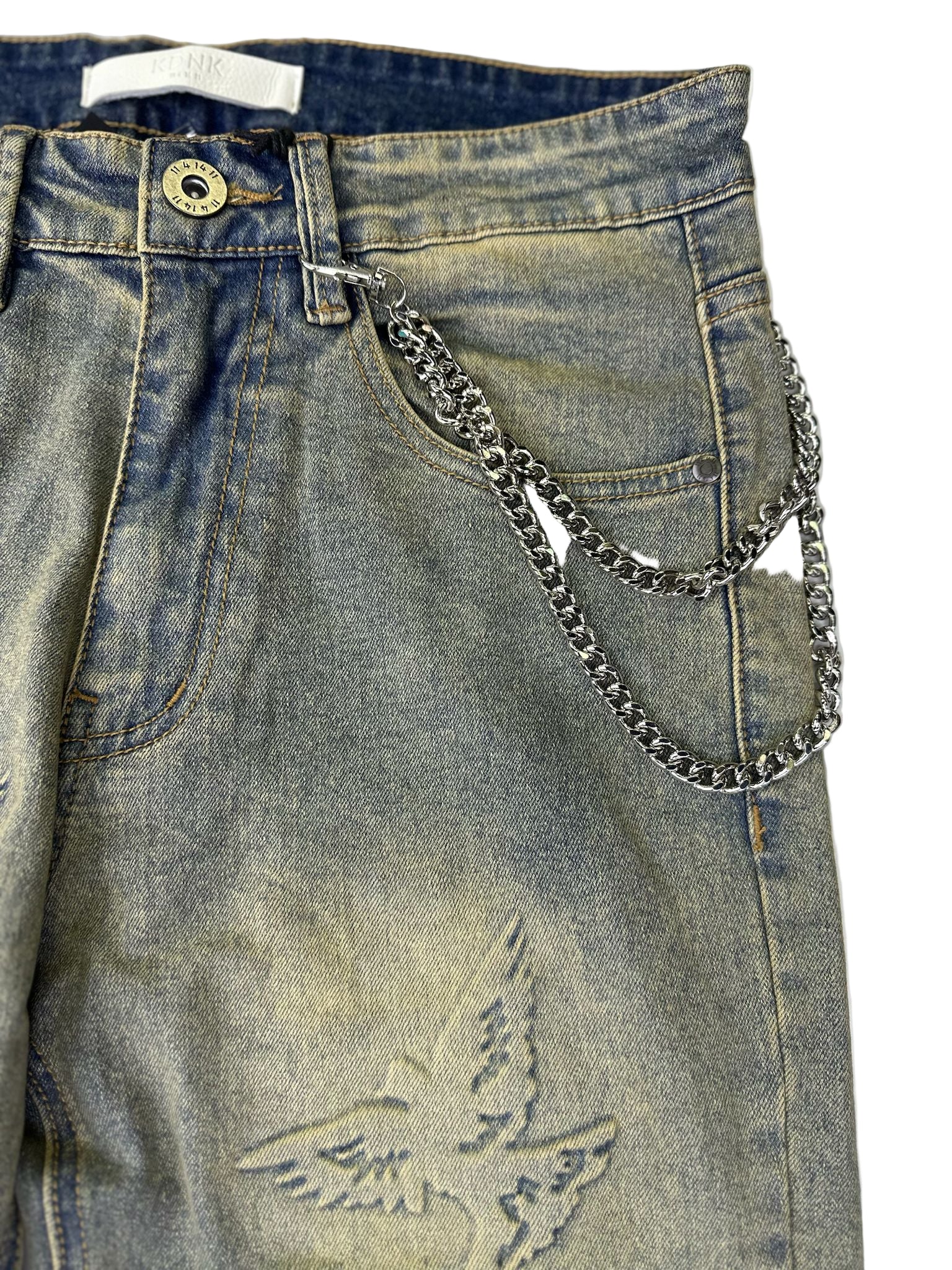 KDNK 3D PRINT JEANS KND4900-BLUE