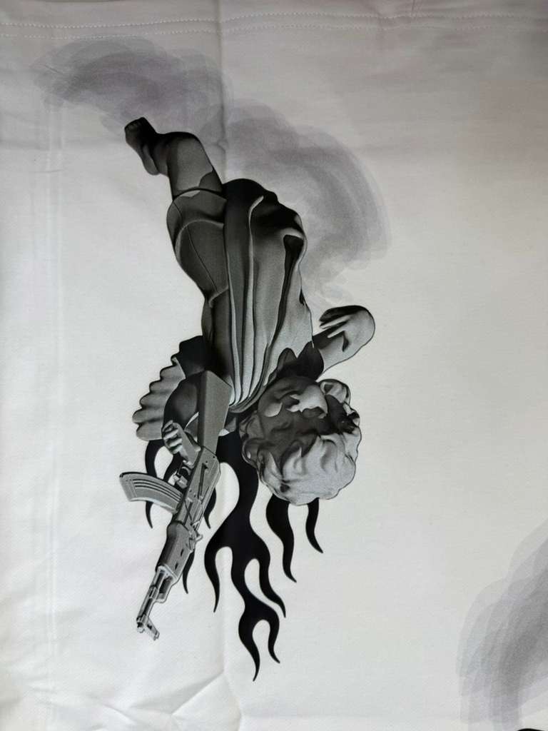 SIW T-SHIRT ANGEL & GUN WHITE PREMIUM TEE