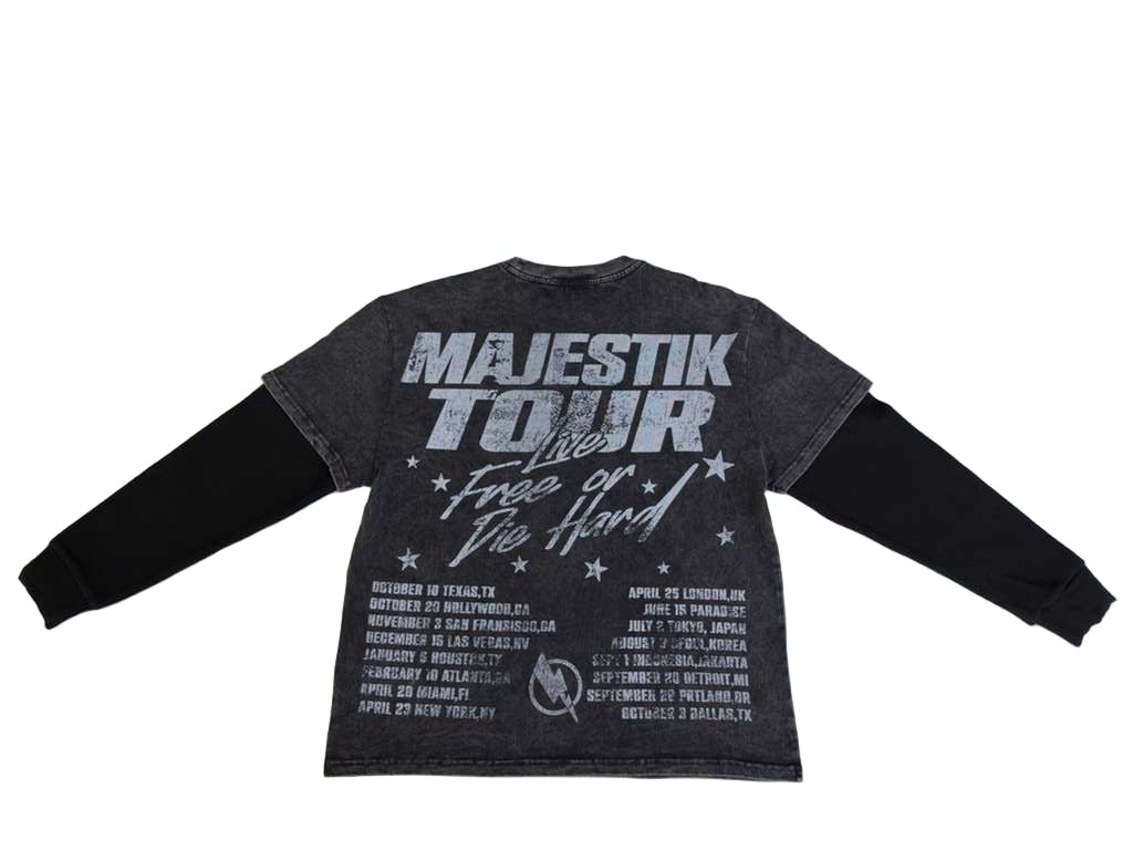 MAJESTIK MEN’S GARMENT DYED TWOFER(W/THERMAL) TW2587 BLACK