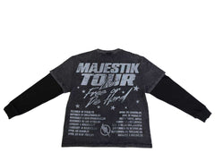 MAJESTIK MEN’S GARMENT DYED TWOFER(W/THERMAL) TW2587 BLACK