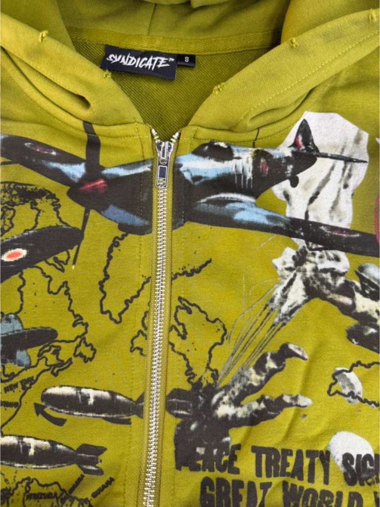 THE SYNDICATE hoodies "PEACE" ZIP UP-OLV W (SYNH_18)