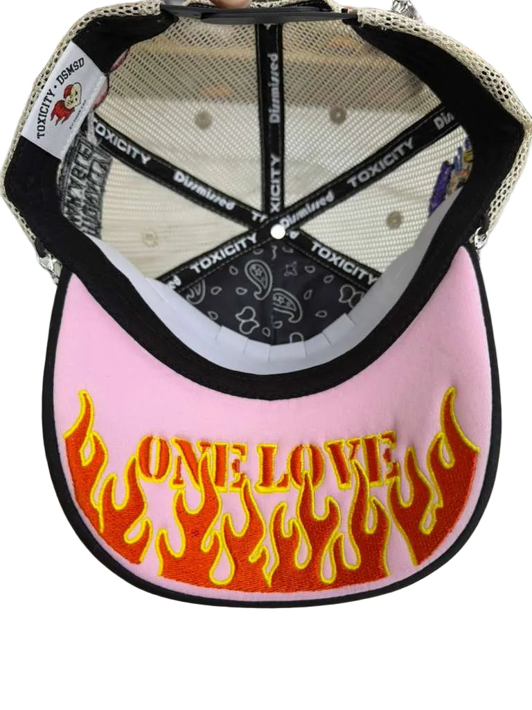 TOXICITY TROUBLE IN PARADISE TRUCKER TD-001-900-TROUBLE  Trucker Hat