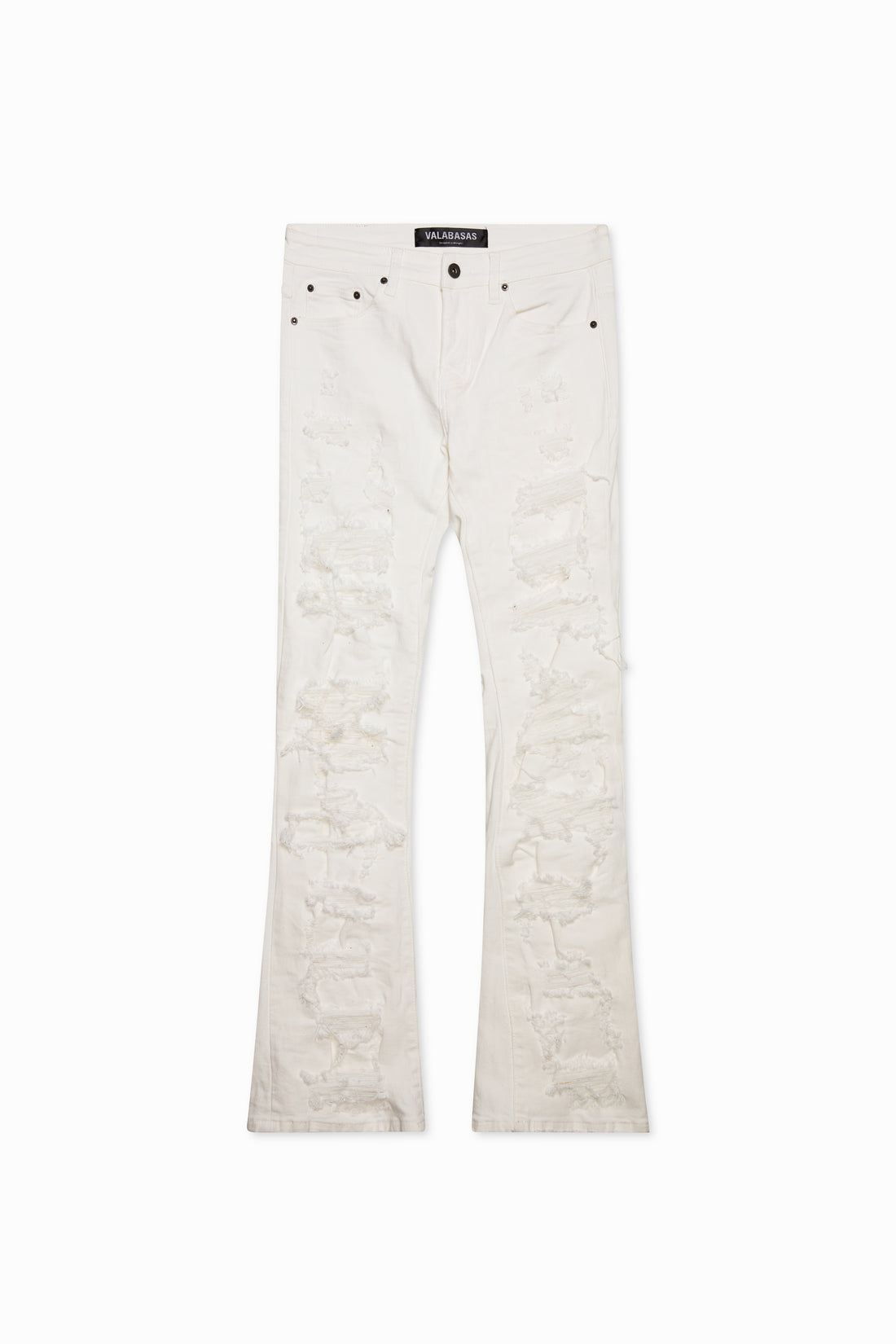 VALABASAS BREACH' STACKED FLARE DENIM WHITE VLBS21101623