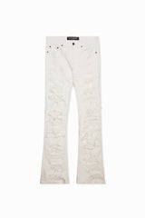 VALABASAS BREACH' STACKED FLARE DENIM WHITE VLBS21101623