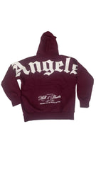 RICH GANG GANAS  ANGELS HOODIE, (GG147) BURGUNDY