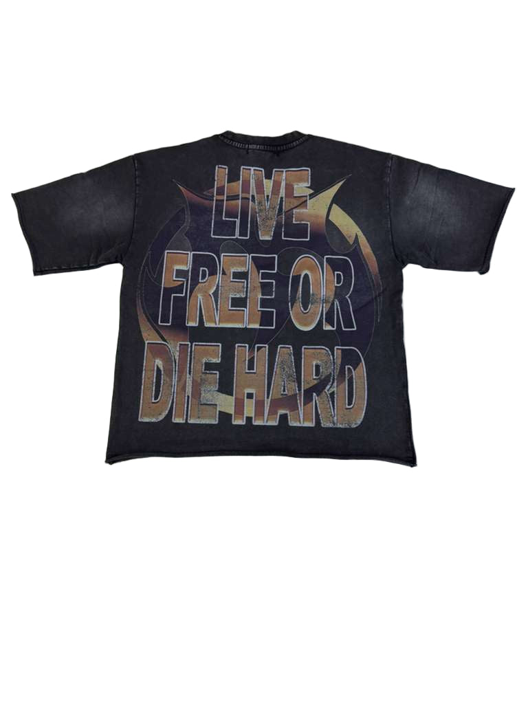 MAJESTIK MEN’S GARMENT DYED PRINT TEE FT2575 BLACK