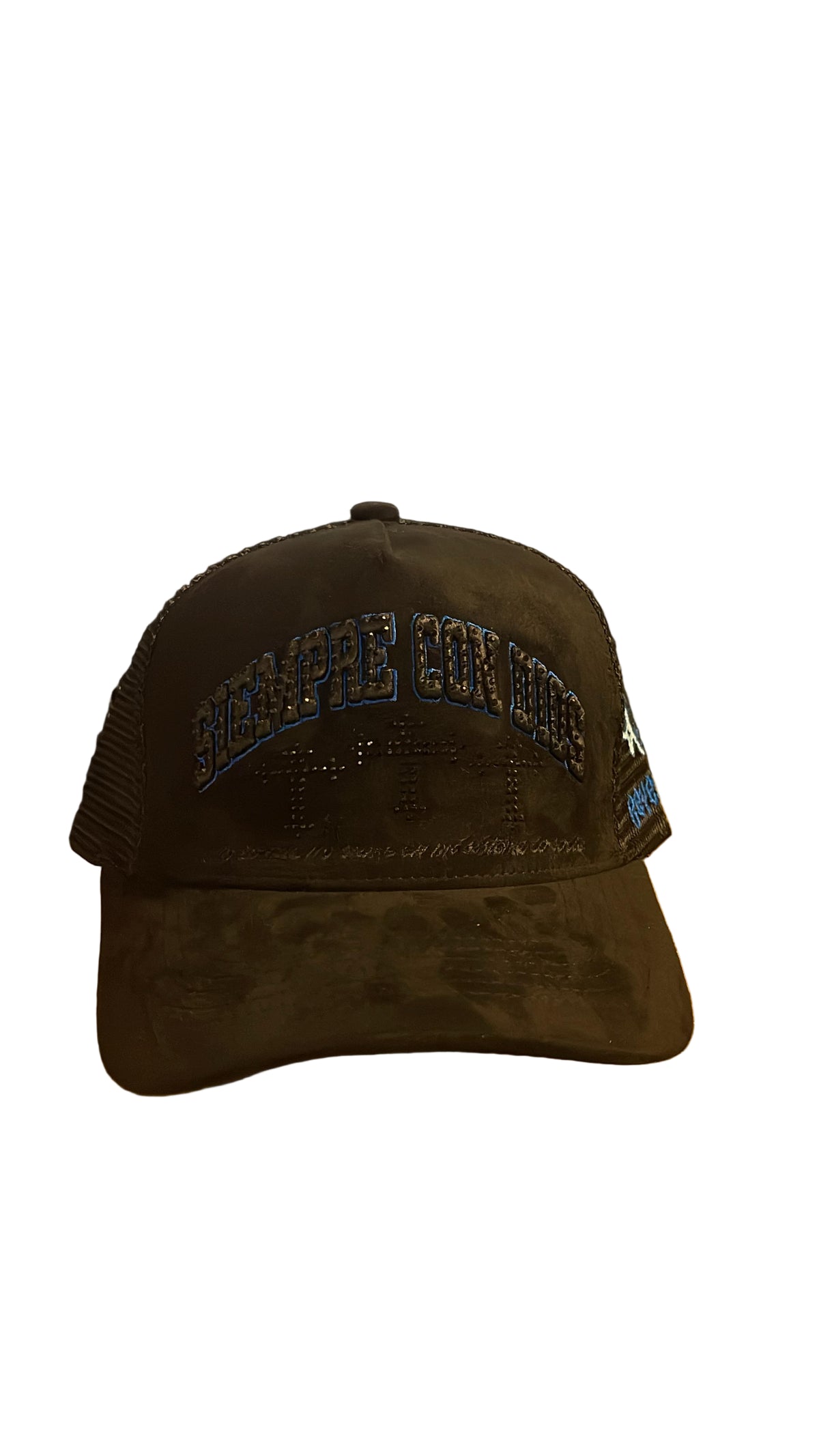 REYESF HAT SIEMPRE CON DIOS BLACK/BLUE  V22