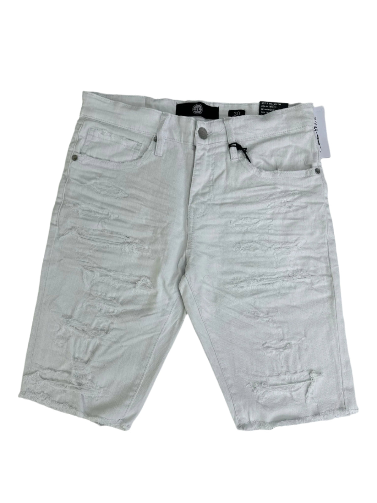 BRIAN BROTHERS SHORTS WITH SHREDS 50 WHITE