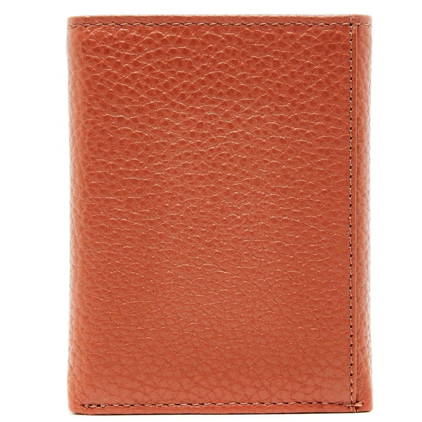 Access Denied Genuine Leather Trifold Leather Id Wallet For Men Rfid Block TAN -Pebble