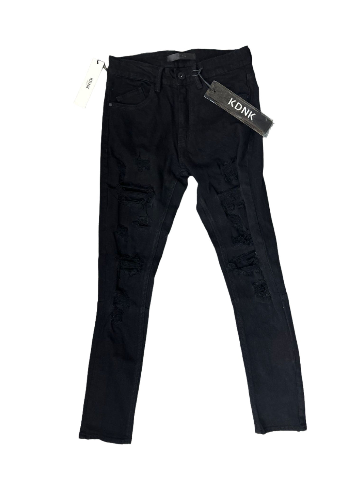 KDNK UNDER PATCHED SKINNY JEANS KND4657 JET BLACK