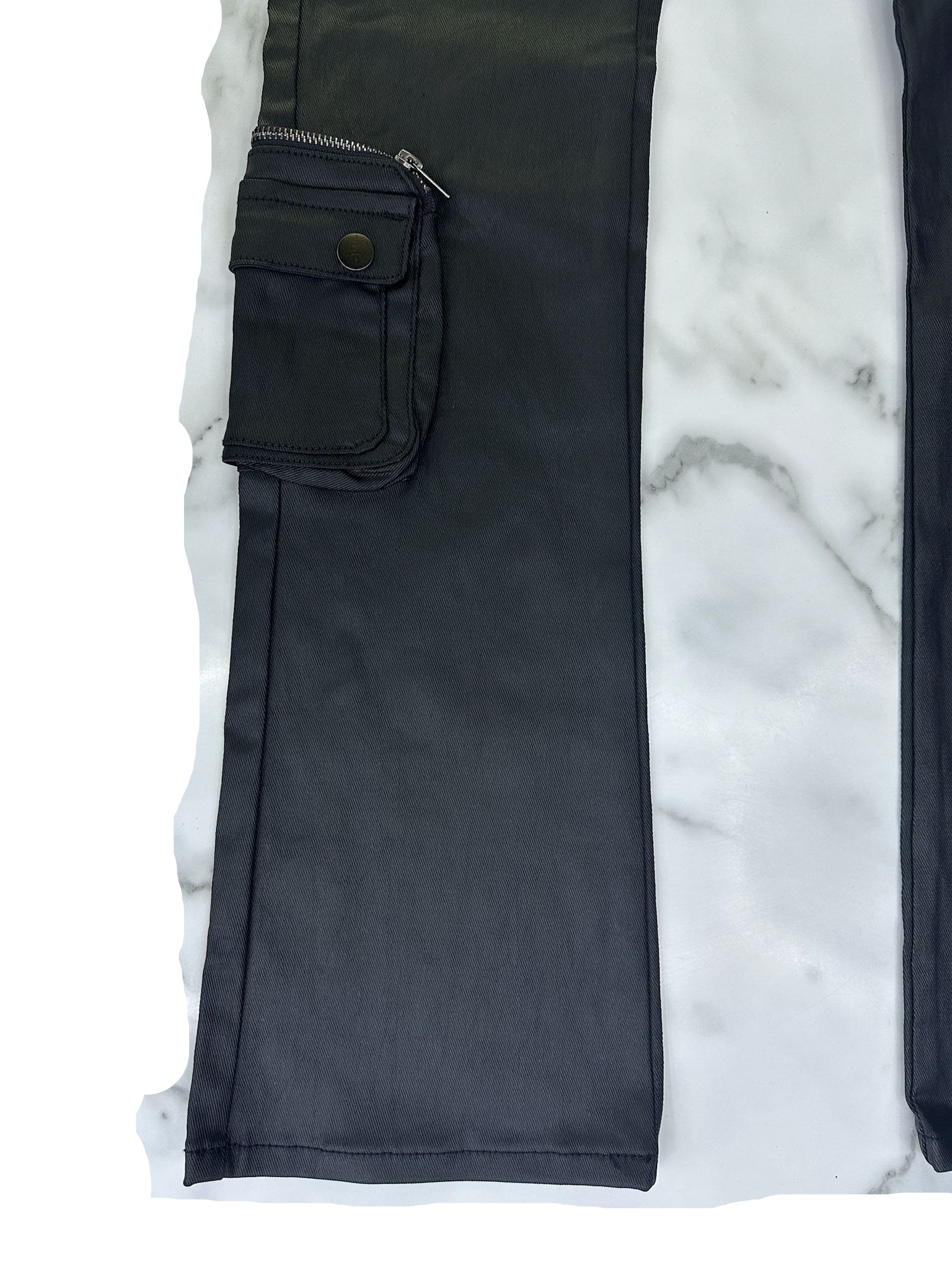 KDNK WAXED 3D CARGO POCKET PANTS KNB3423 BLACK