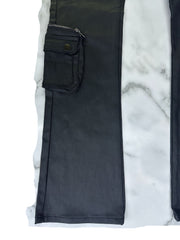 KDNK WAXED 3D CARGO POCKET PANTS KNB3423 BLACK