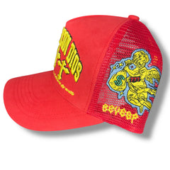 REYESF GORRA SIEMPRE CON DIOS 3 CRUZ HAT RED/YELLOW