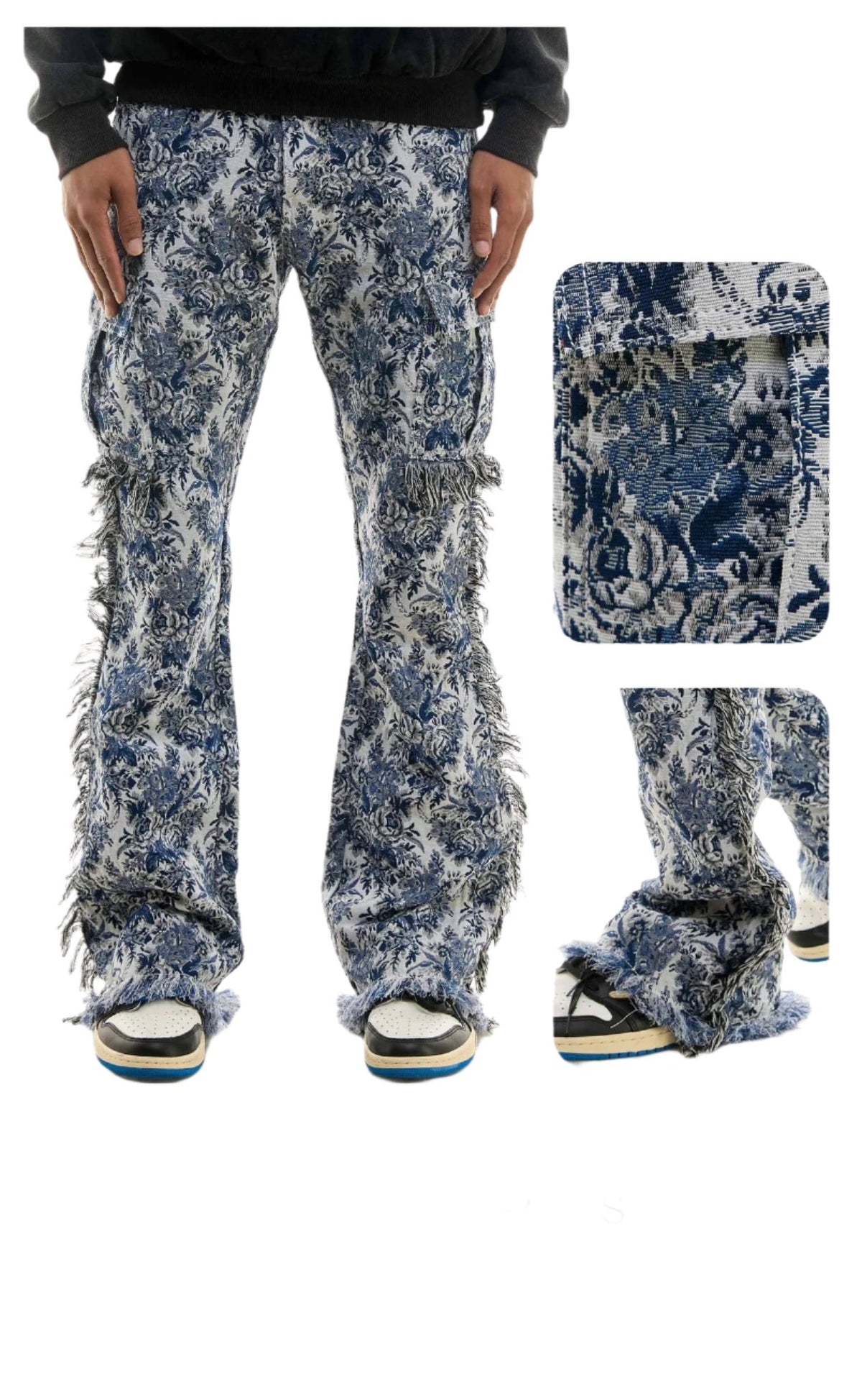 KDNK TAPESTRY SLIM FLARE PANTS KNB3386 BLUE