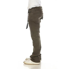 Stylo Olive Green Stacked Flare Jeans GREEN