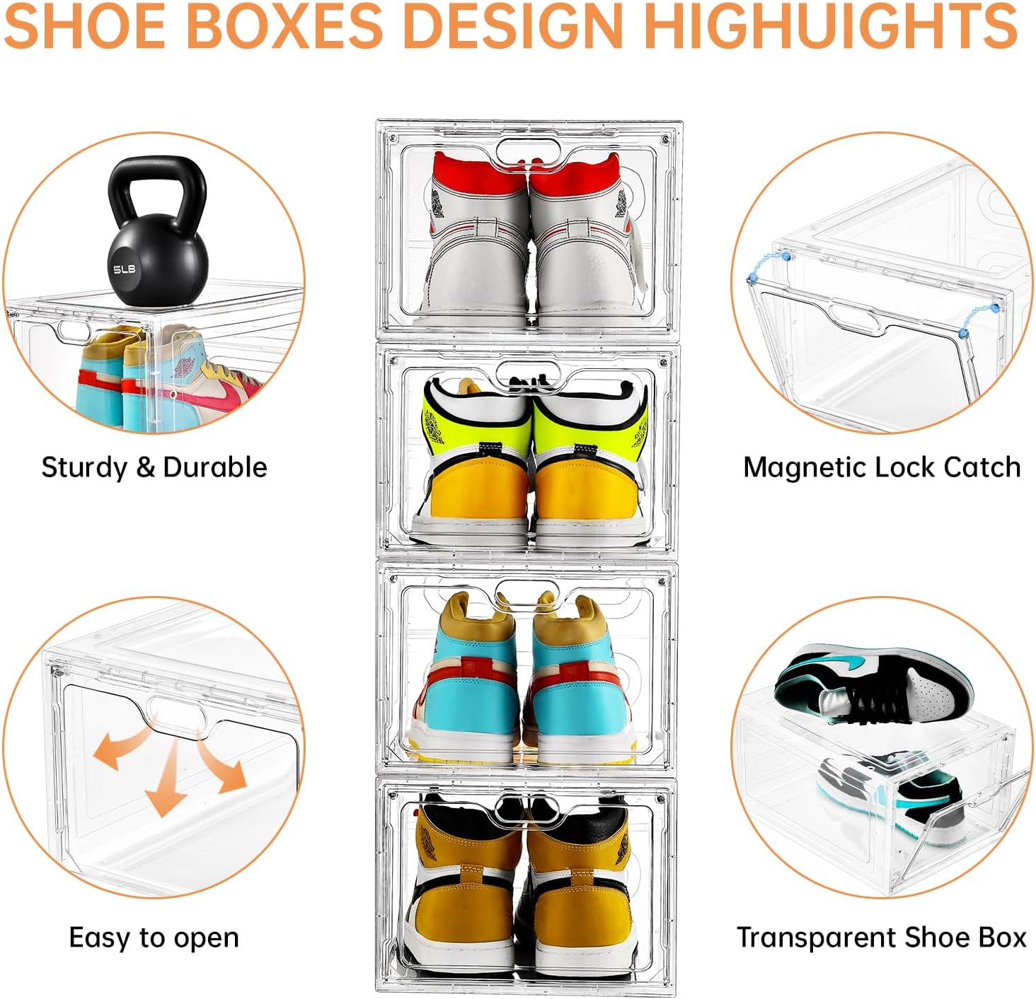 SHOE BOXES - SNEAKERS BOX - HARD PLASTIC - CLEAR