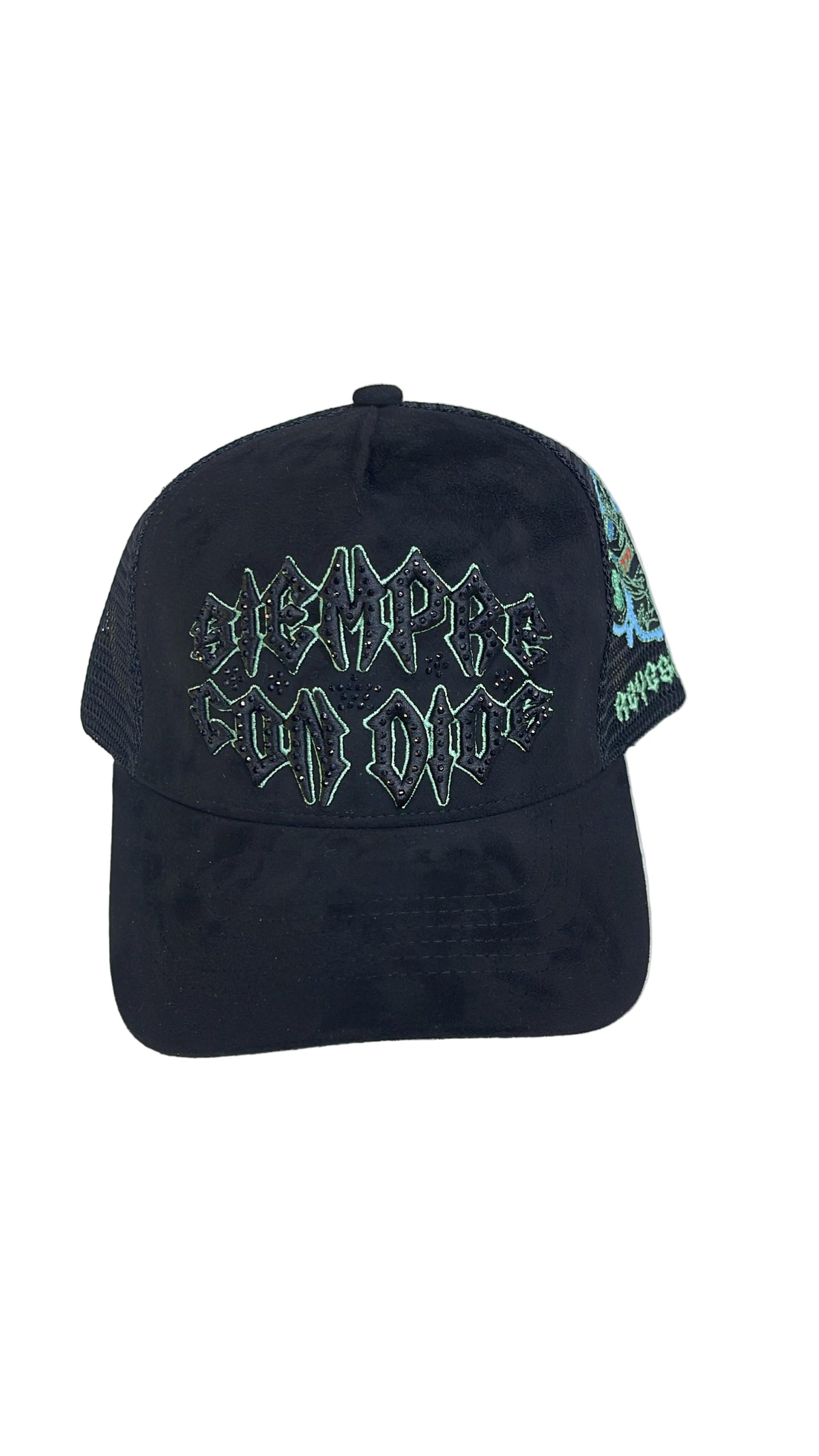 REYESF HAT SIEMPRE CON DIOS BLACK/ LIGHT GREEN V22