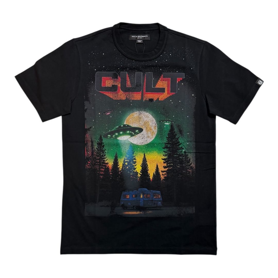 CULT OF INDIVIDUALITY SHORT SLEEVE crew neck tee "ALIENS" (626A1-K23A)