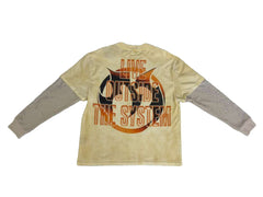 MAJESTIK MEN’S GARMENT DYED TWOFER(W/THERMAL) TW2584 EGGSHELL BLACK