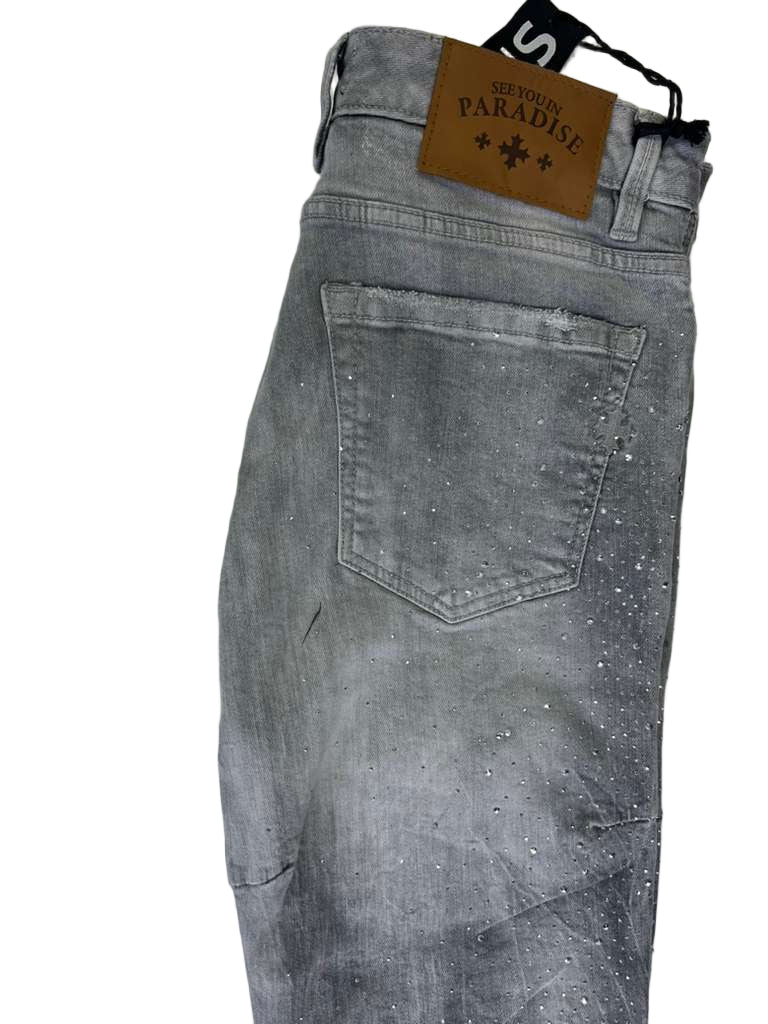 see you in paradaise PLEATS AND CRYSTALS CEMENT WASH JTFP2323 pants