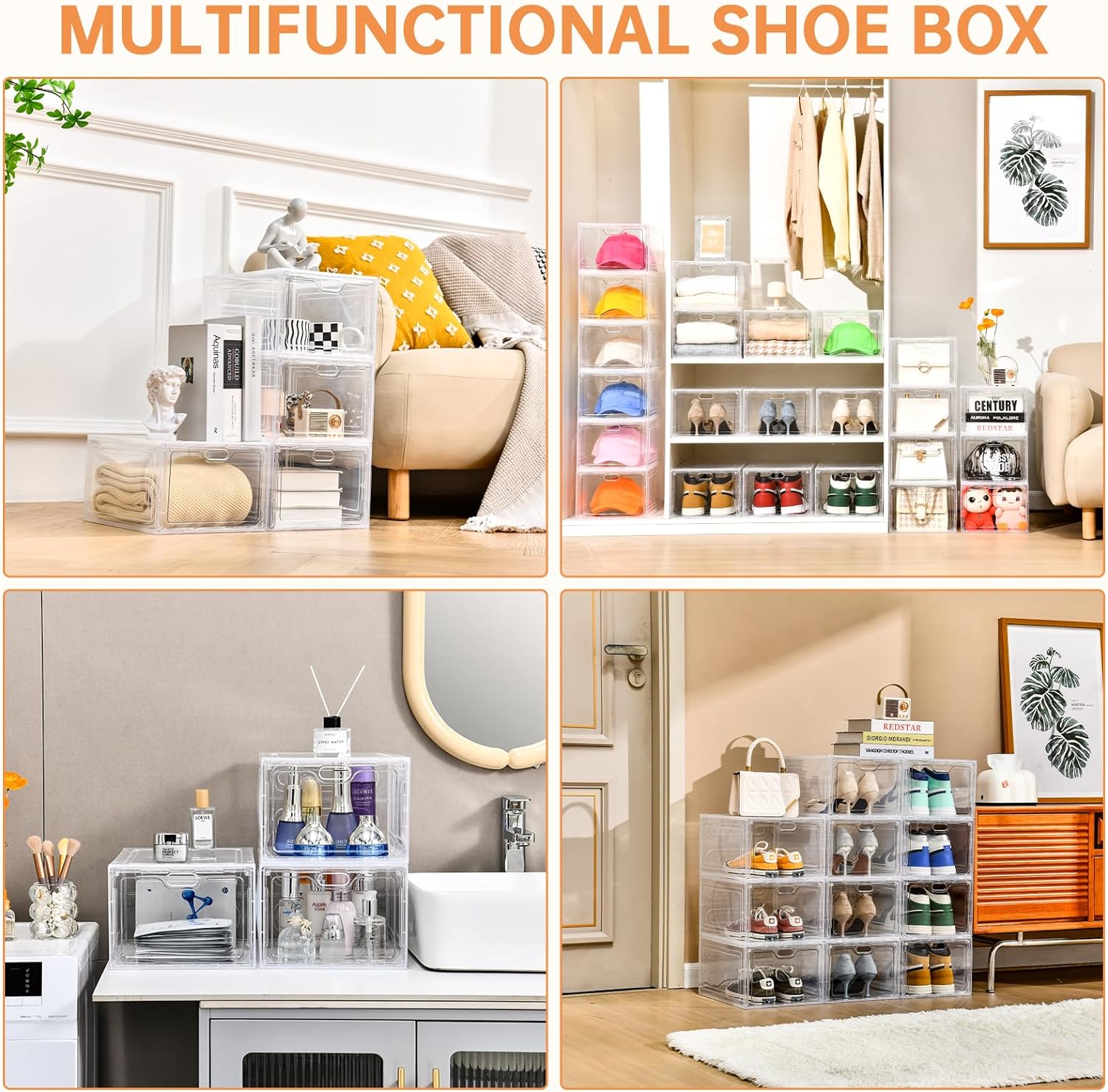 SHOE BOXES - SNEAKERS BOX - HARD PLASTIC - CLEAR