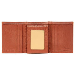 Access Denied Genuine Leather Trifold Leather Id Wallet For Men Rfid Block TAN -Pebble