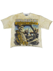 MAJESTIK MEN’S GARMENT DYED PRINT F.TERRY TEE FT2540 EGGSHELL