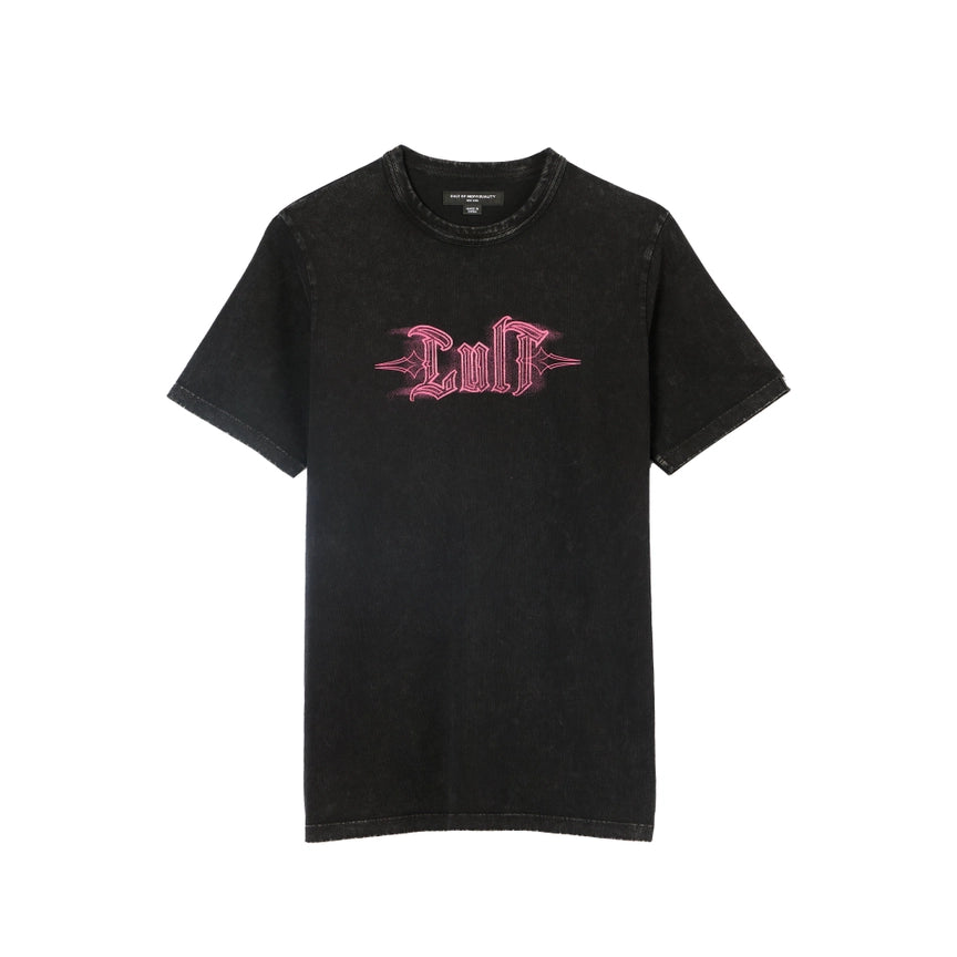 CULT Short Sleeve Crew Neck Tee "Pinstripe Logo" STEEL BLACK  625A5-K29A