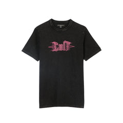 CULT Short Sleeve Crew Neck Tee "Pinstripe Logo" STEEL BLACK  625A5-K29A