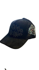 REYESF HAT SIEMPRE CON DIOS BLACK/ LIGHT BLUE V22