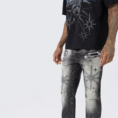 SMOKE RISE Long Straight Dystopia Jeans FASHION JP25247 VILLABLACK