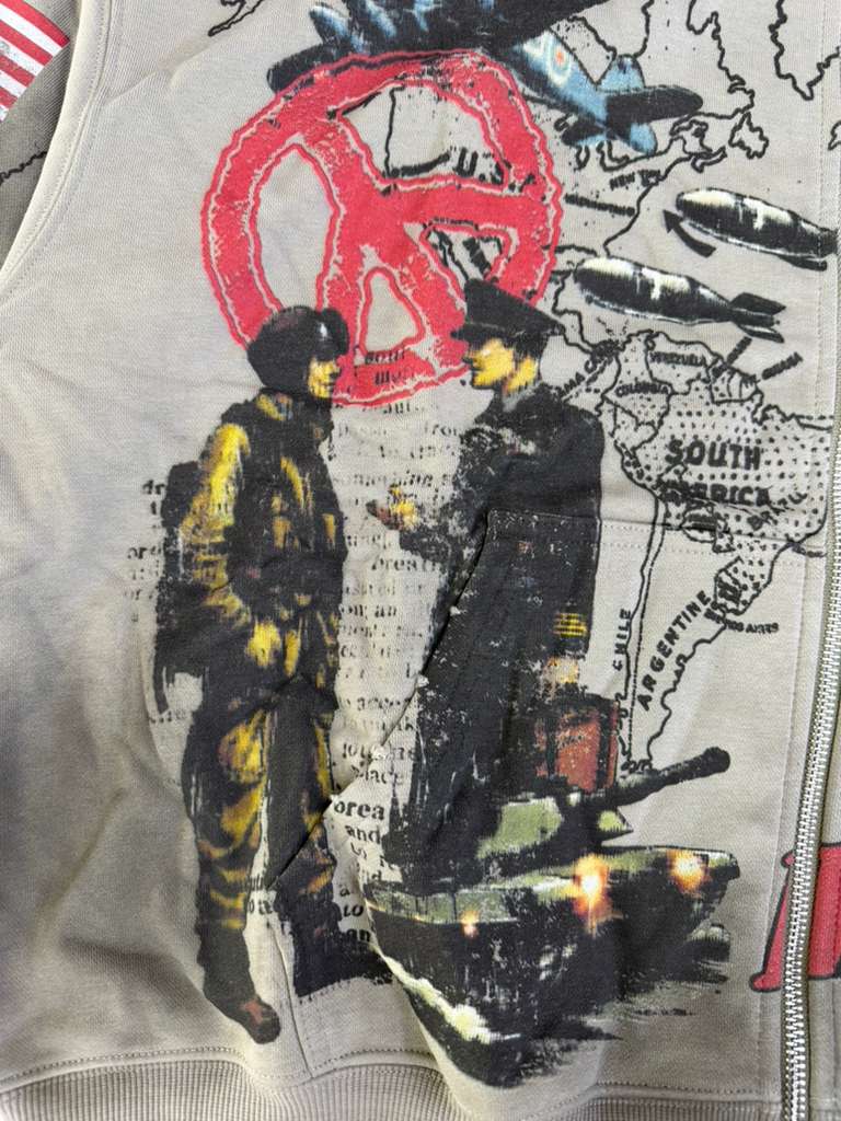 THE SYNDICATE hoodies "PEACE" ZIP UP-DK.GRY (SYNH_18 (2))