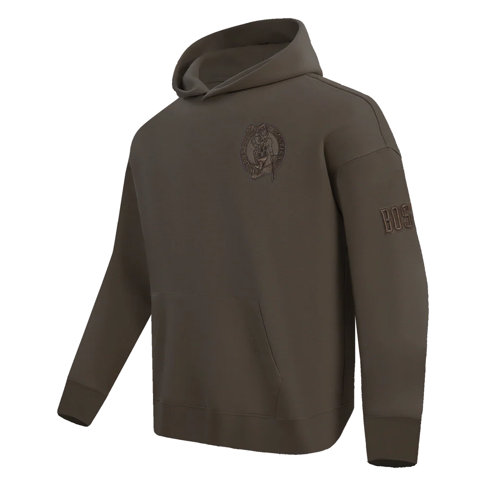 BOSTON CELTICS NEUTRAL DROP SHOULDER FLC PO HOODIE, DARK TAUPE BBC558646-DKT
