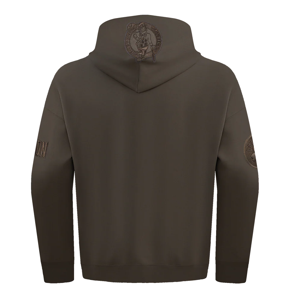 BOSTON CELTICS NEUTRAL DROP SHOULDER FLC PO HOODIE, DARK TAUPE BBC558646-DKT